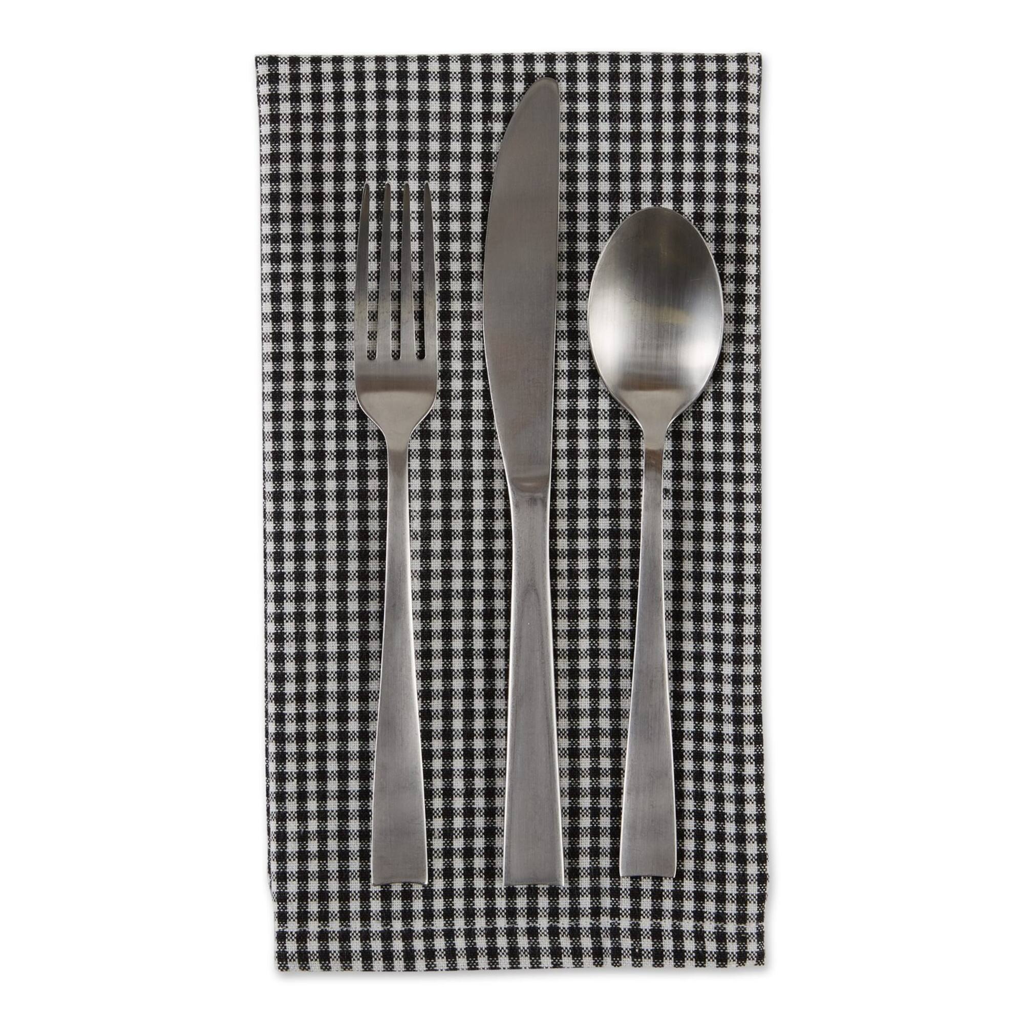 DII® Black & Semi Bleached Gingham Cloth Dinner Napkins, 6ct.